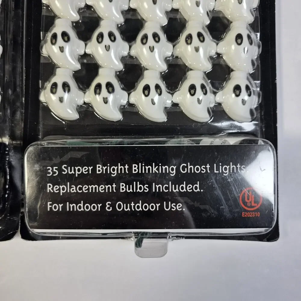 Vintage Pumpkin Time 2 packs of 35 Ghost Halloween Lights Kmart Blinking